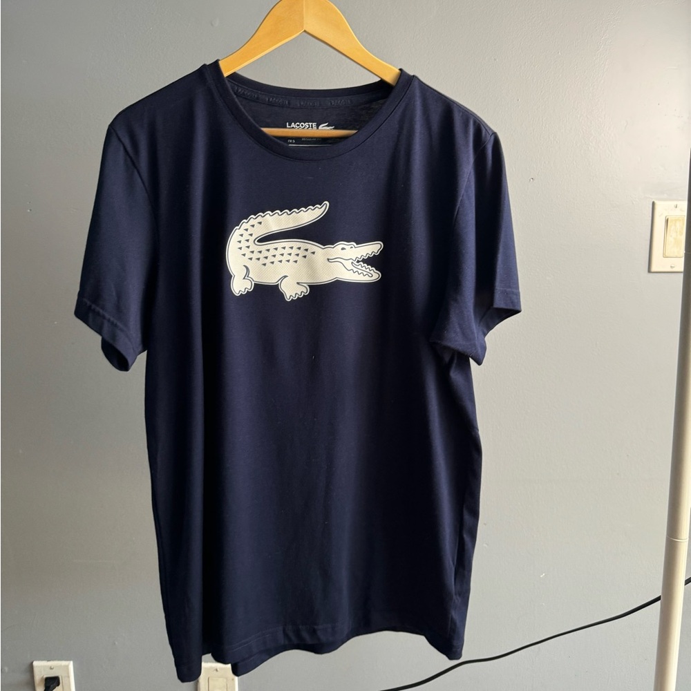 Lacoste Navy Blue T-Shirt with Crocodile Logo